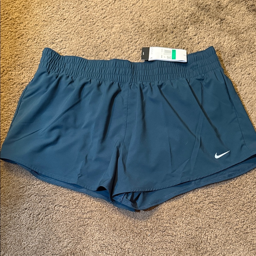 Nike Women's Navy Athletic Shorts Size XL  Swoosh loose fit NWT
